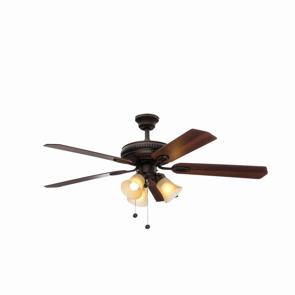 Hampton Bay Glendale 52 In Indoor White Ceiling Fan With Light Hampton Bay Glendale 52 In Indoor White Ceiling Fan With Light Kit Ag524 Wh The Home