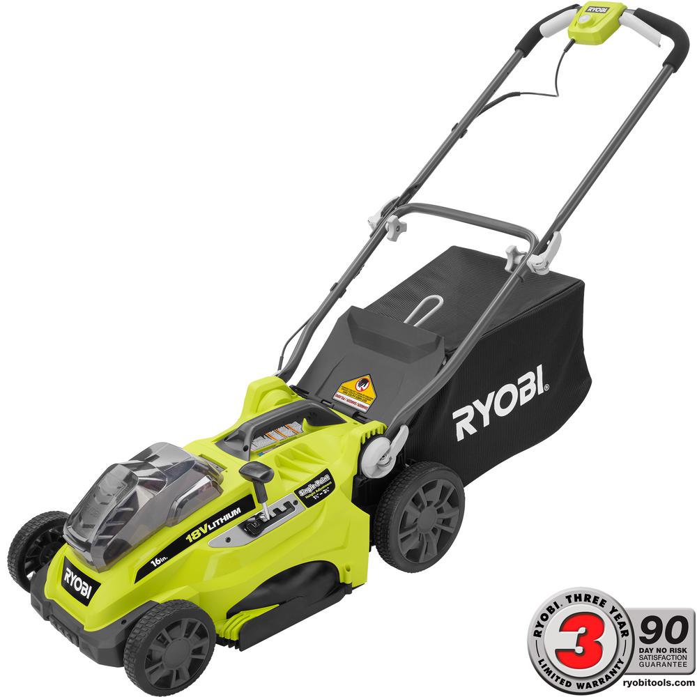 Ryobi 16 in. ONE+ 18-Volt Lithium-Ion Cordless Lawn Mower