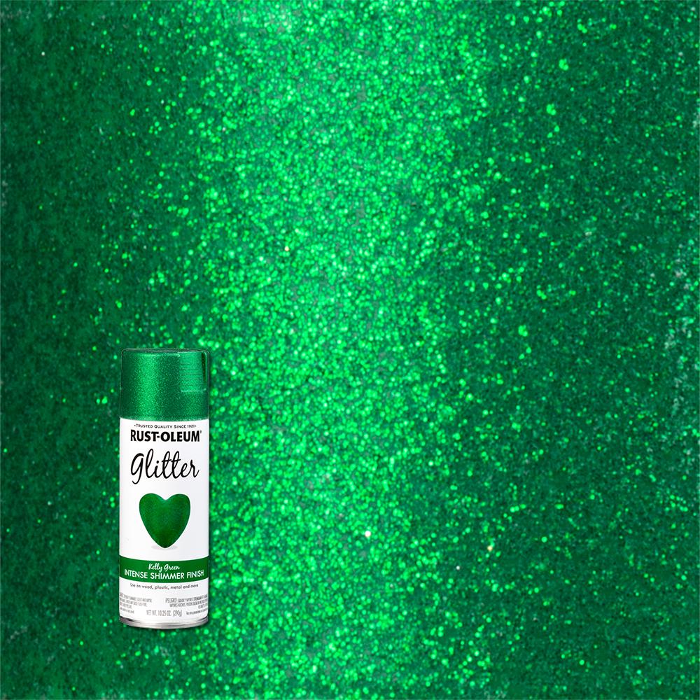 Rust Oleum Specialty 10 25 Oz Kelly Green Glitter Spray Paint The Home Depot