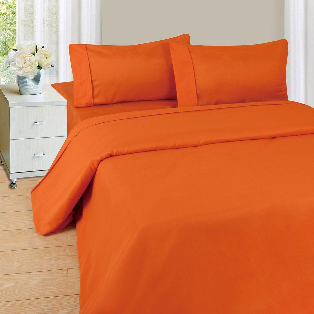 Lavish Home 1200 Series 4Piece Rust 75 GSM Queen Microfiber Sheet Set