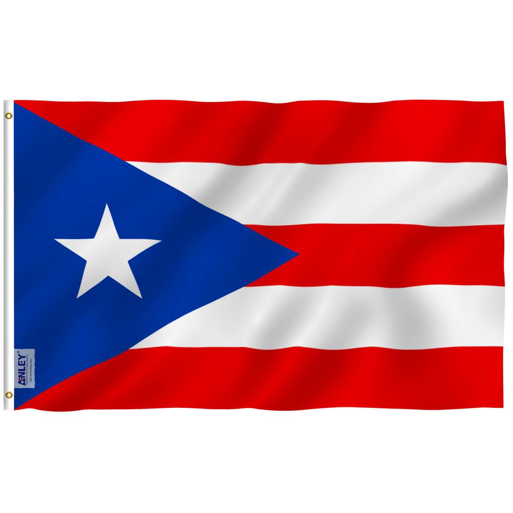 Anley Fly Breeze 3 Ft X 5 Ft Polyester Puerto Rico Flag 2 Sided Banner With Brass Grommets And Canvas Header Aflagpuertorico The Home Depot