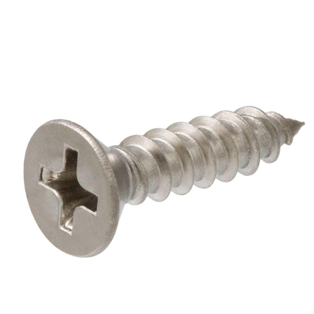 #8 x 2-1//2 Flat Head Countersink Solid Brass Wood Screws Phillips Drive Qty 25