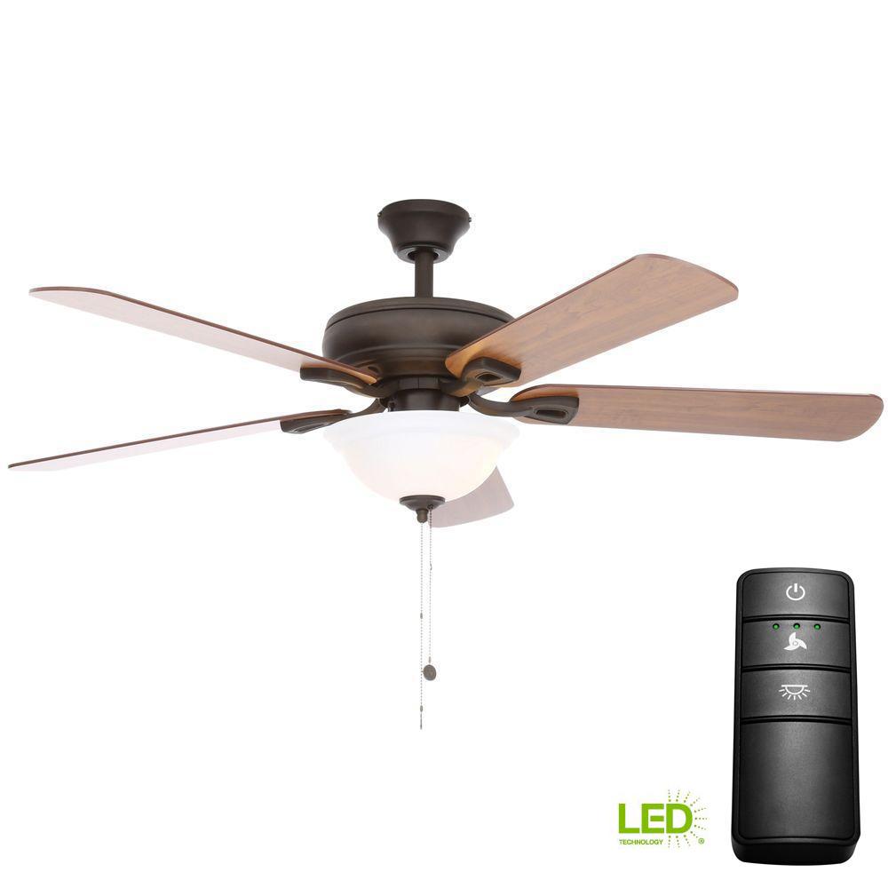 Hampton Bay Rothley 52 In Led Oil Rubbed Bronze Ceiling Fan With