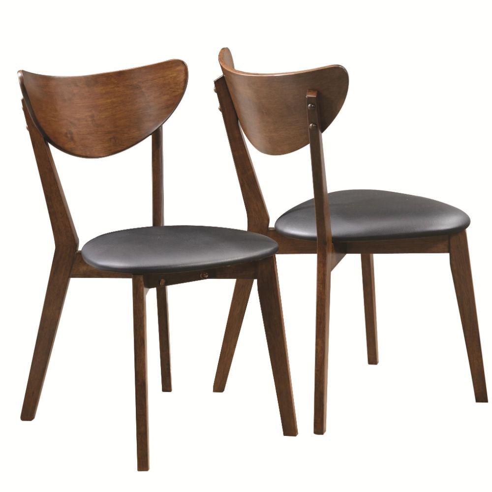 Benjara Brown And Black Dining Side Chair With Curved Back Set Of 2 Bm168072 The Home Depot