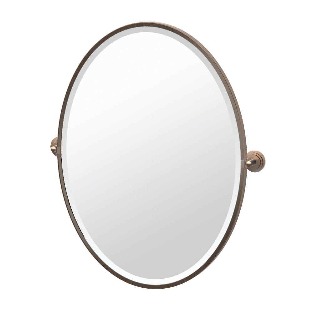 Gatco Marina 29 In X 33 Framed Single Large Oval Mirror Framed Single Large Oval Mirror In Bronze