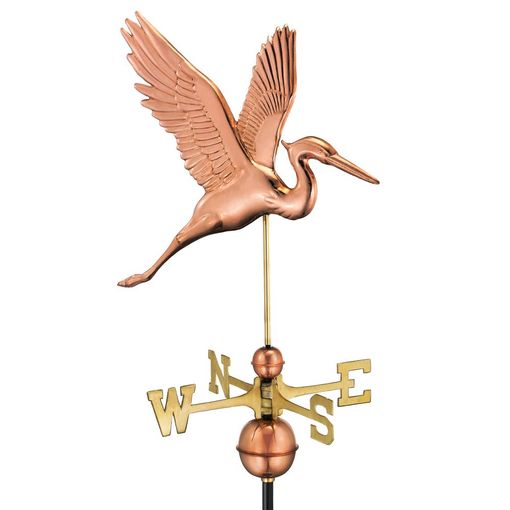 Good Directions Graceful Blue Heron Weathervane Pure Copper1971P