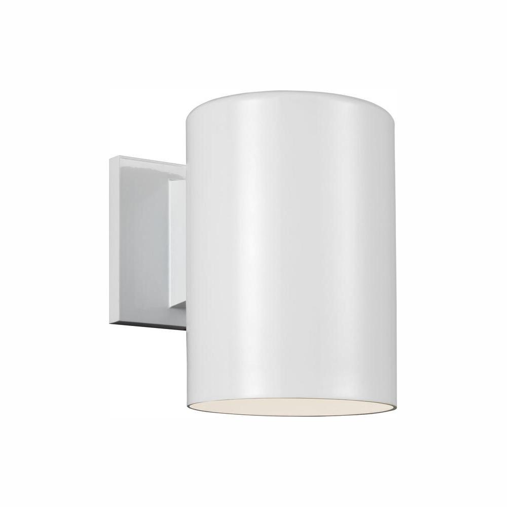 Sea Gull Lighting Outdoor Cylinders White Integrated Led Wall Lantern Sconce Sea Gull Lighting Outdoor Cylinders White Integrated Led Wall Lantern Sconce