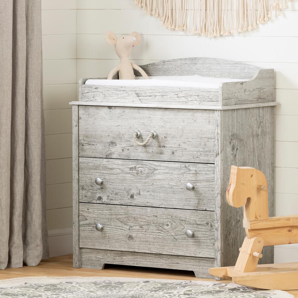 distressed white changing table