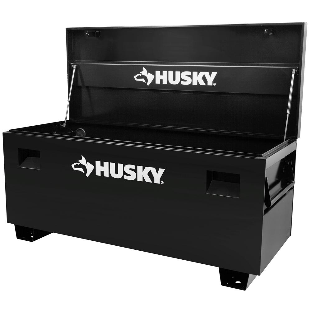 Husky 60 in. W x 24 in. D Steel Job Site Tool Box in Black 
