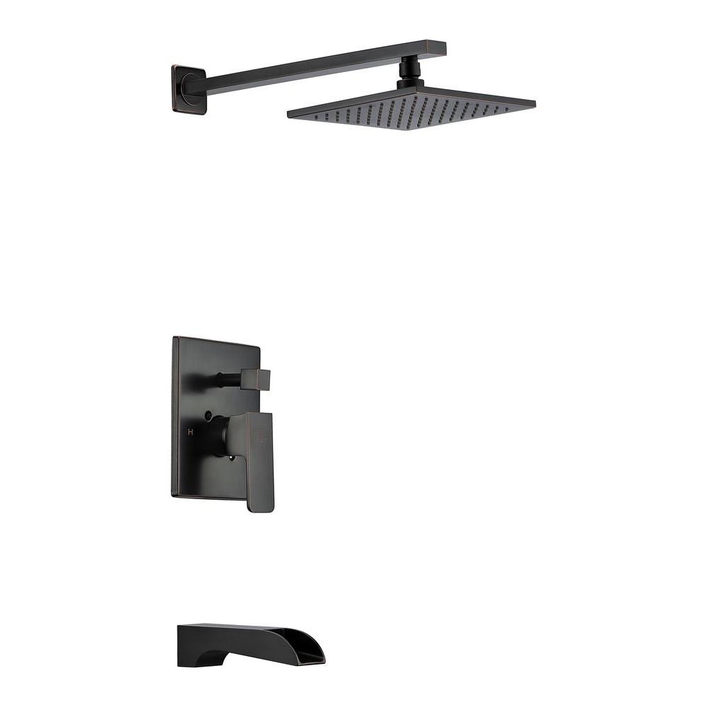 Anzzi Mezzo Series 1 Handle 1 Spray Tub And Shower Faucet In Oil