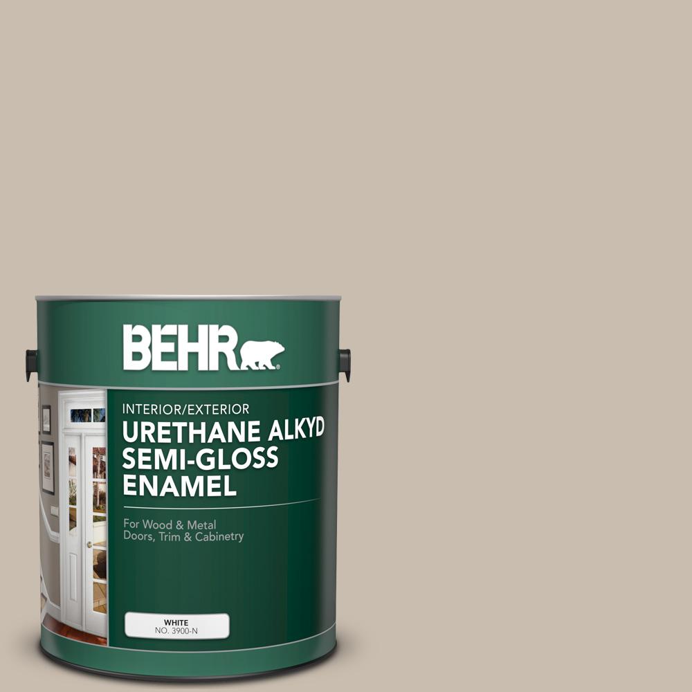 BEHR 1 gal. PPU513 Creamy Mushroom Urethane Alkyd SemiGloss Enamel