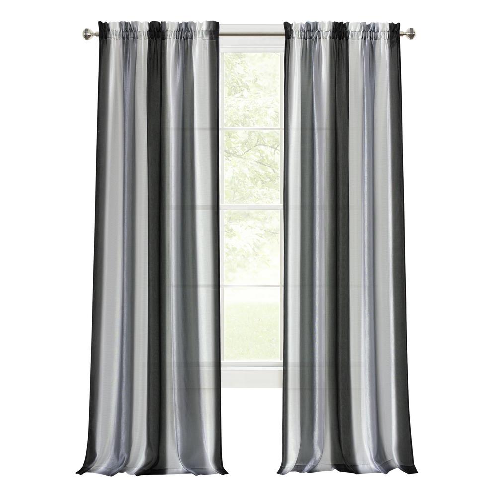 black and silver curtain material