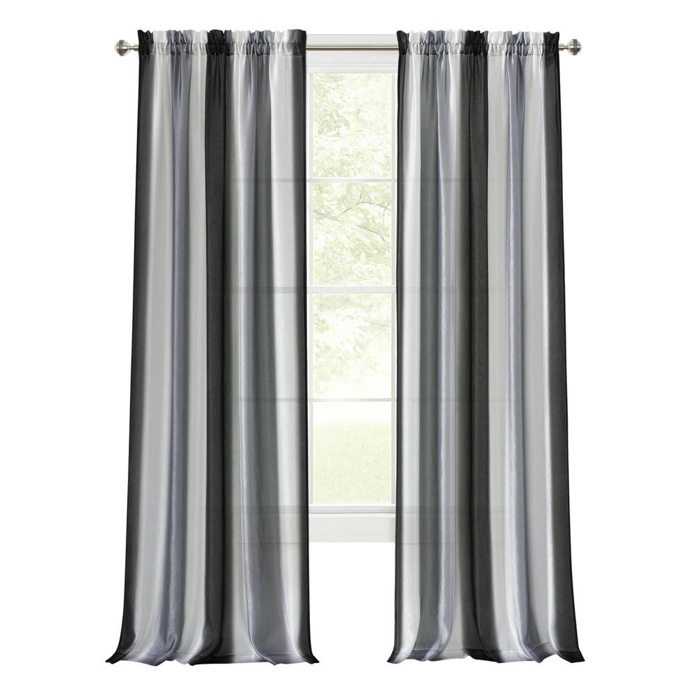 Achim Spectrum Black White Polyester Light Filtering Rod Pocket Black White Polyester Light Filtering