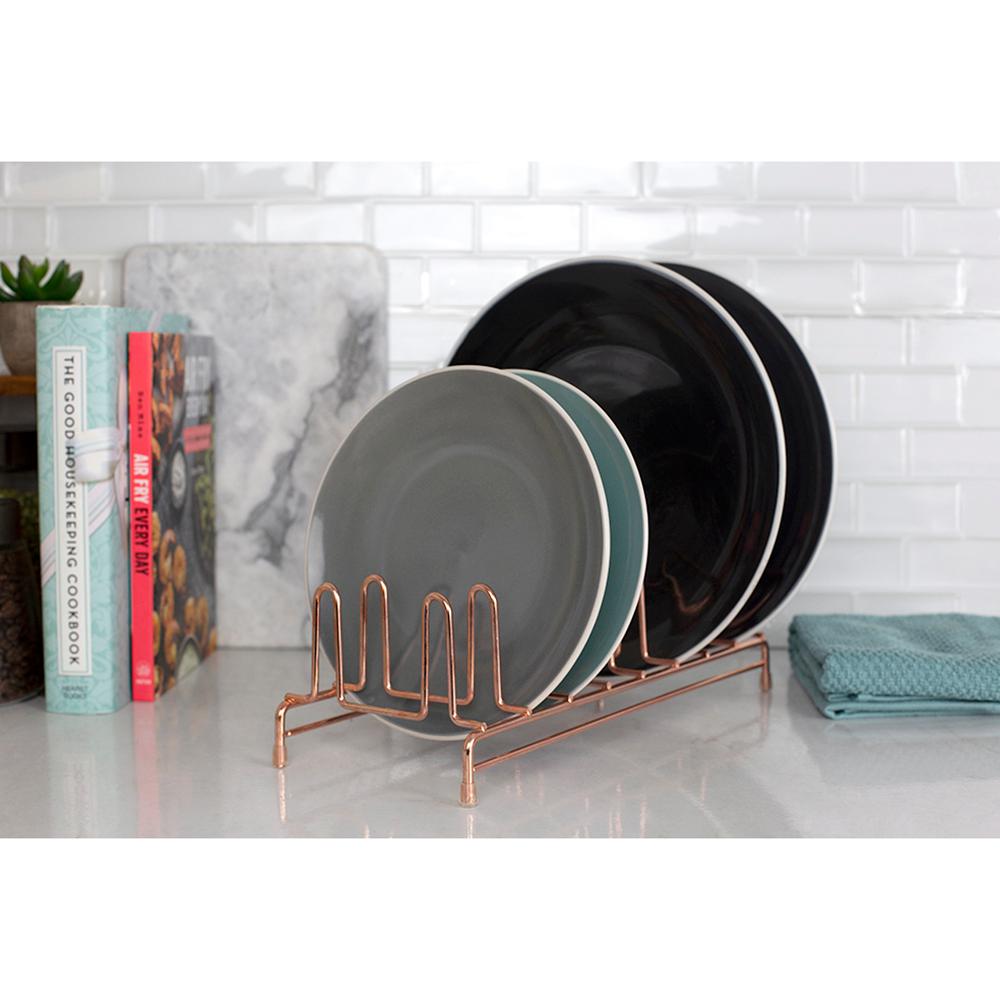 8 Slot Copper Coated Steel FreeStanding Plate Rack with NonSkid FeetHDC51540 The Home Depot