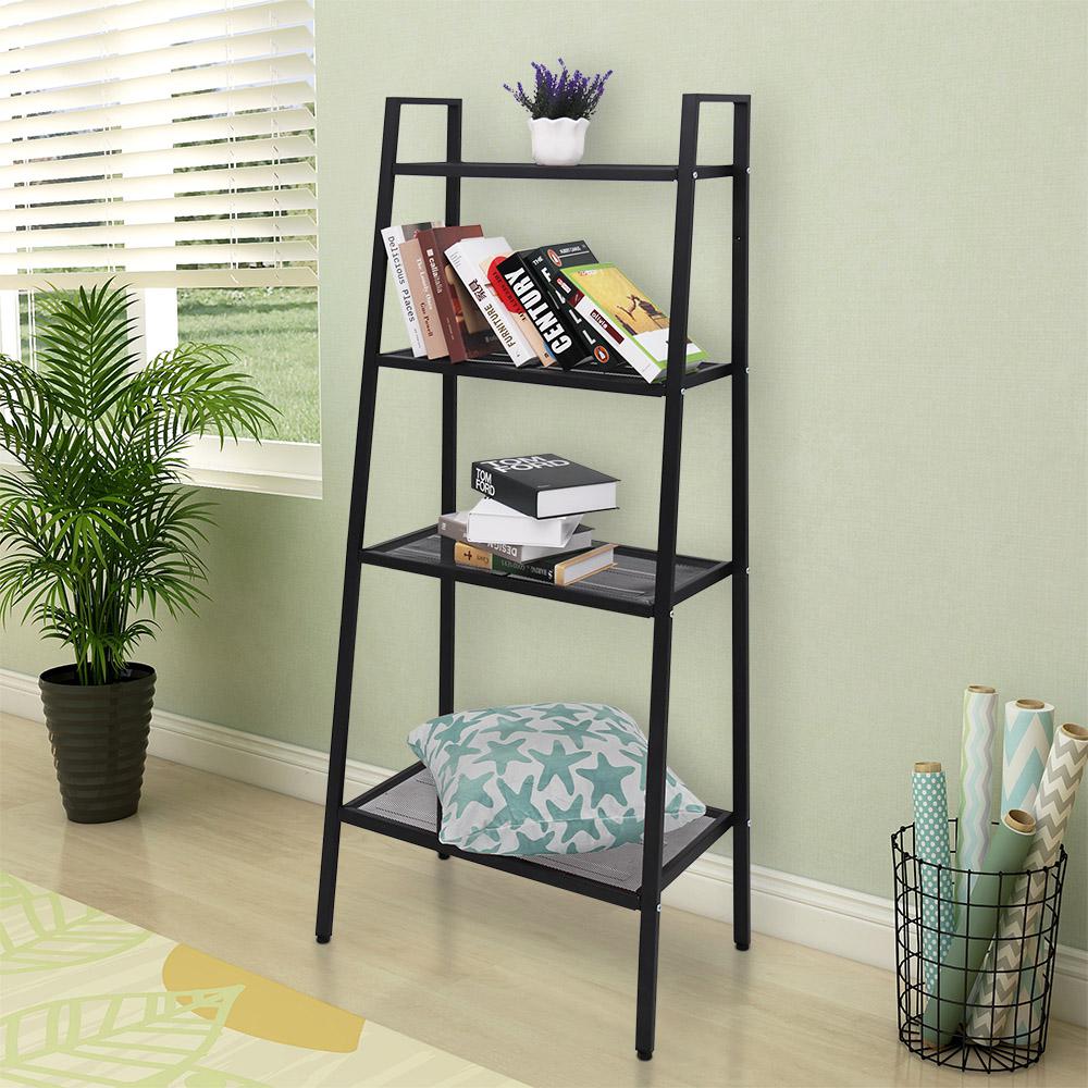 Maypex 58 in. Black/Matte Metal 4 -Shelf Industrial Style Etagere ...