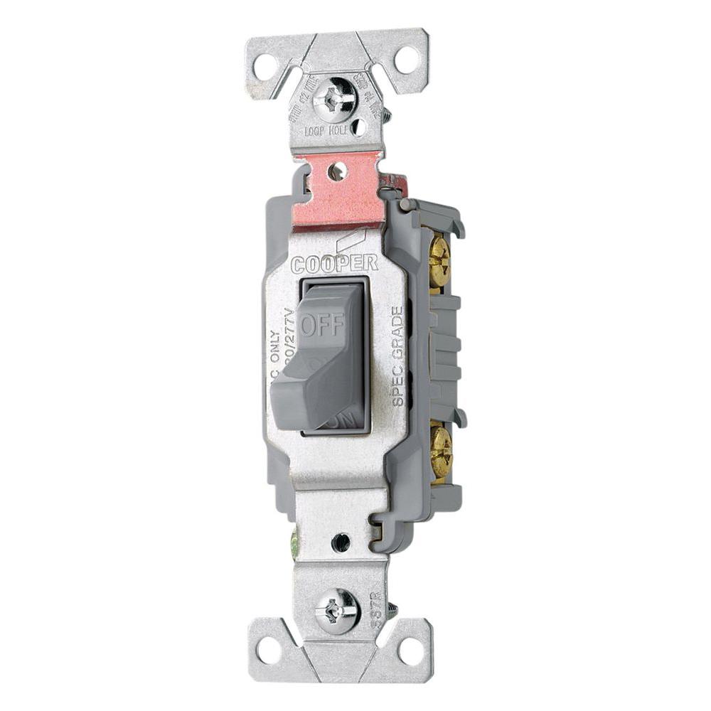 Eaton 20 Amp Double Pole Premium Toggle Switch, Gray-CS220GY - The Home ...