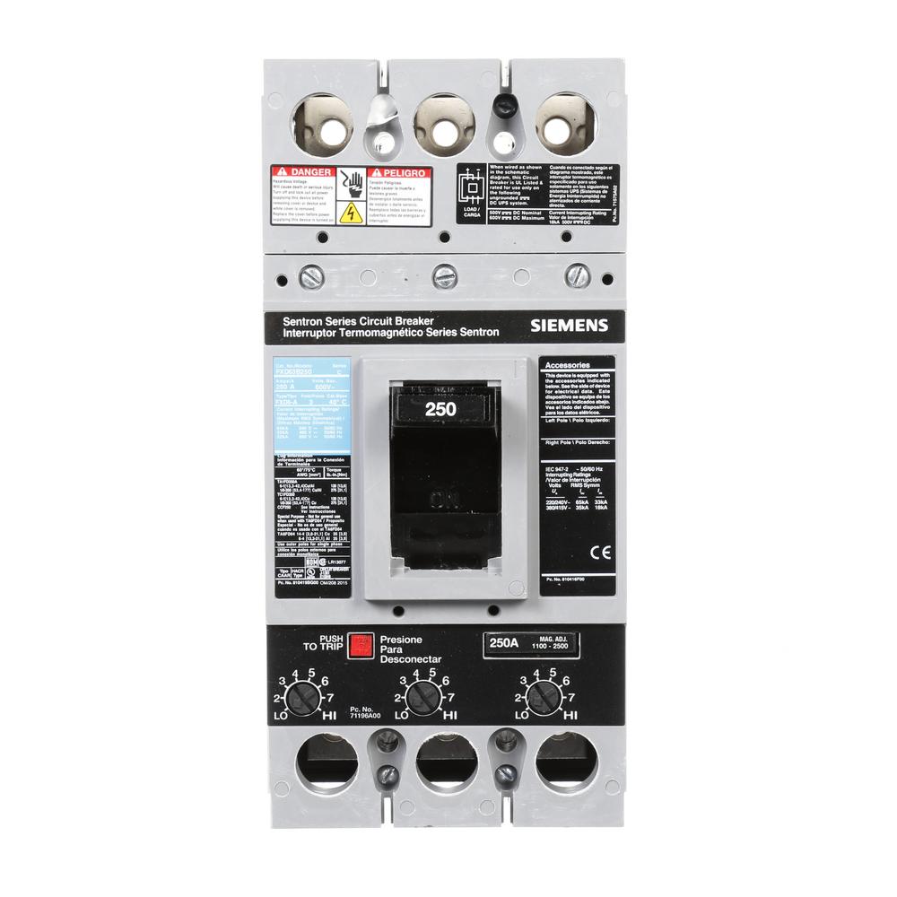 Siemens 250 Amp Type FXD6-A Triple-Pole Circuit Breaker by Siemens