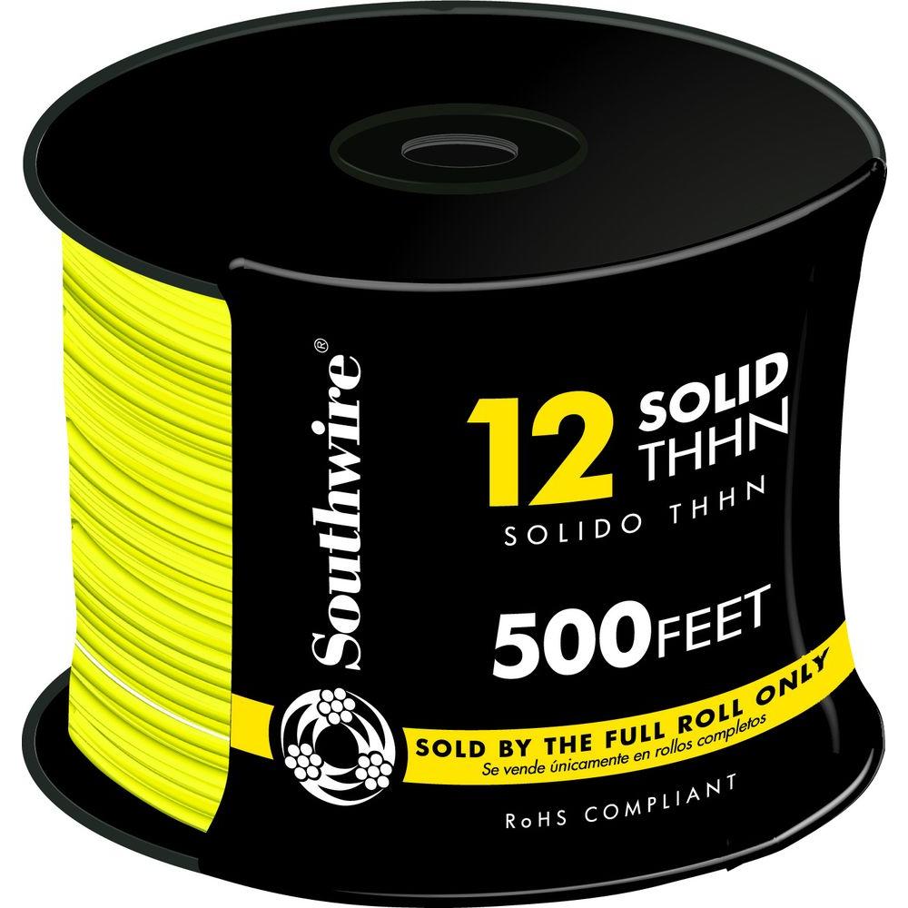 Southwire 500 ft. 12 Yellow Solid CU THHN Wire11592358 The Home Depot