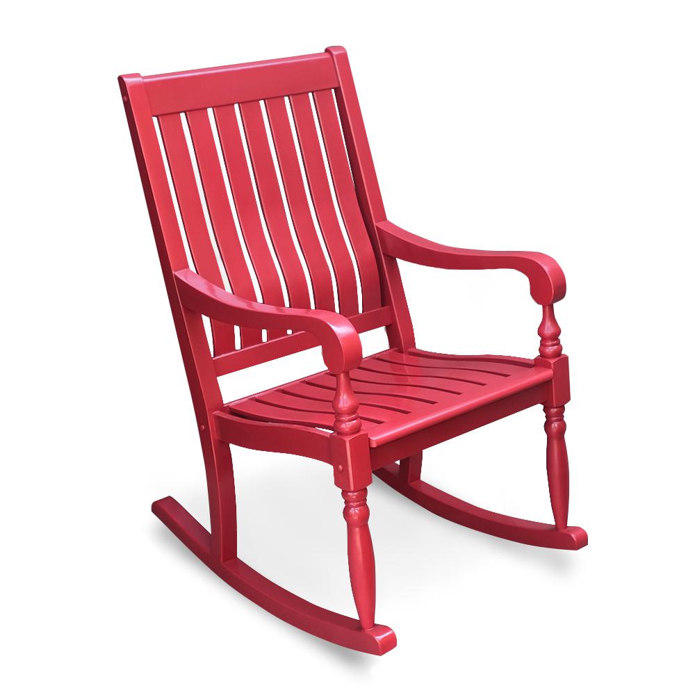 Cambridge Casual Lyon Oversized Red Wood Outdoor Rocking Chair-HD