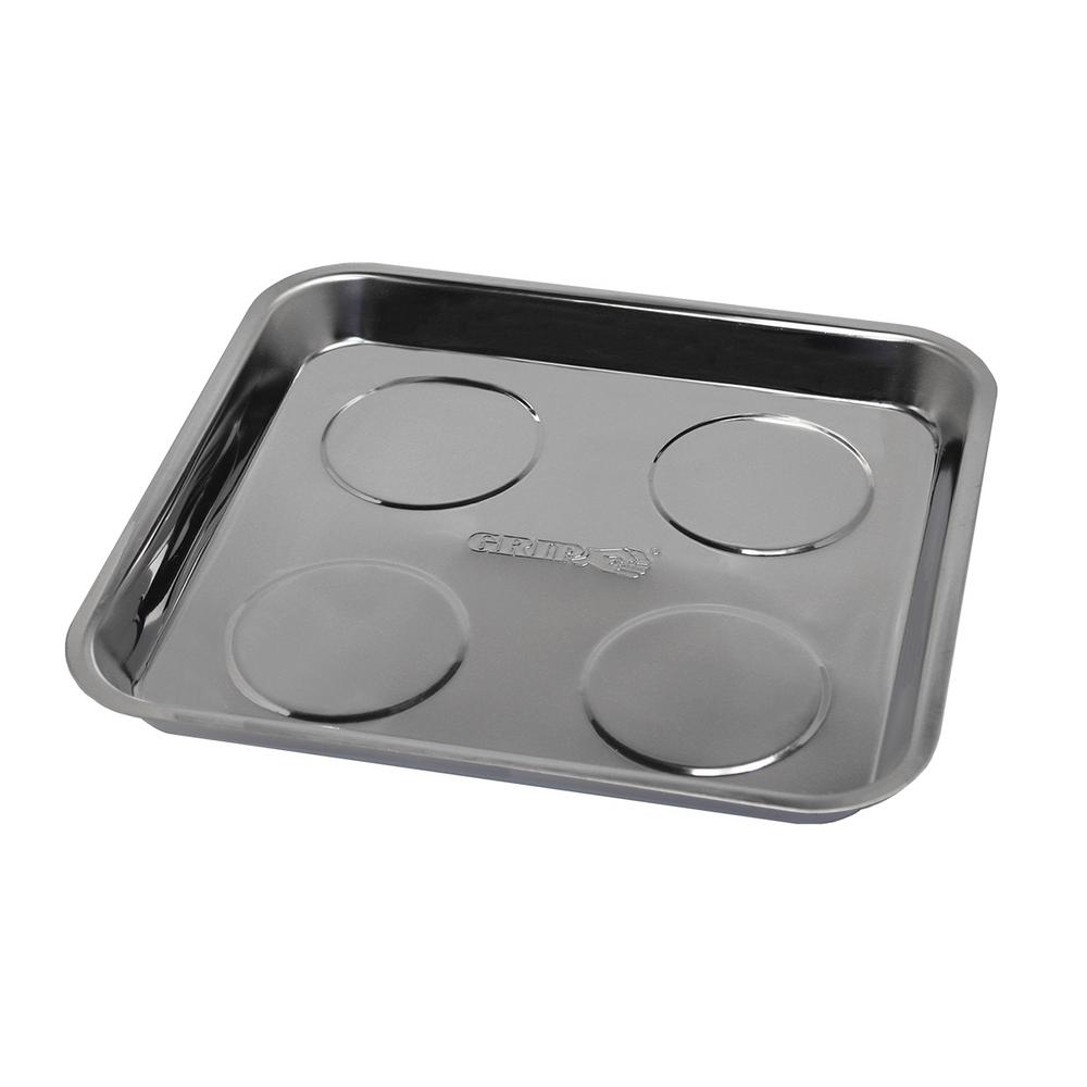 Grip on Tools 10 in. D x 9-1/2 in. W x 1 in. H Magnetic Parts Tray ...