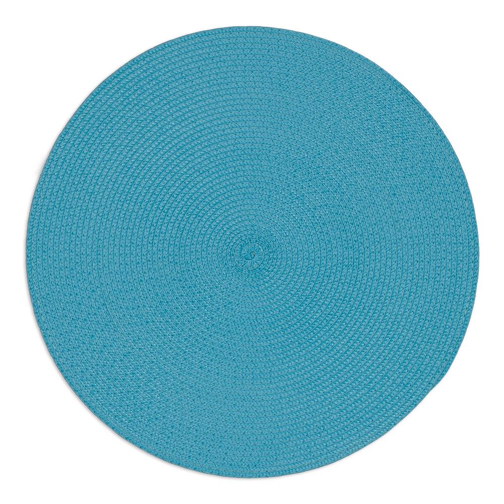 DII Aqua Round Woven Placemat (Set of 6) CAMZ30969 The Home Depot