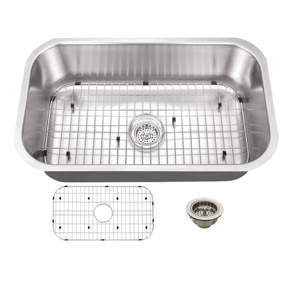 Schon All-in-One Undermount Stainless Steel 30 in. 0-Hole Single Bowl Kitchen Sink, Satin Brush was $198.0 now $149.0 (25.0% off)