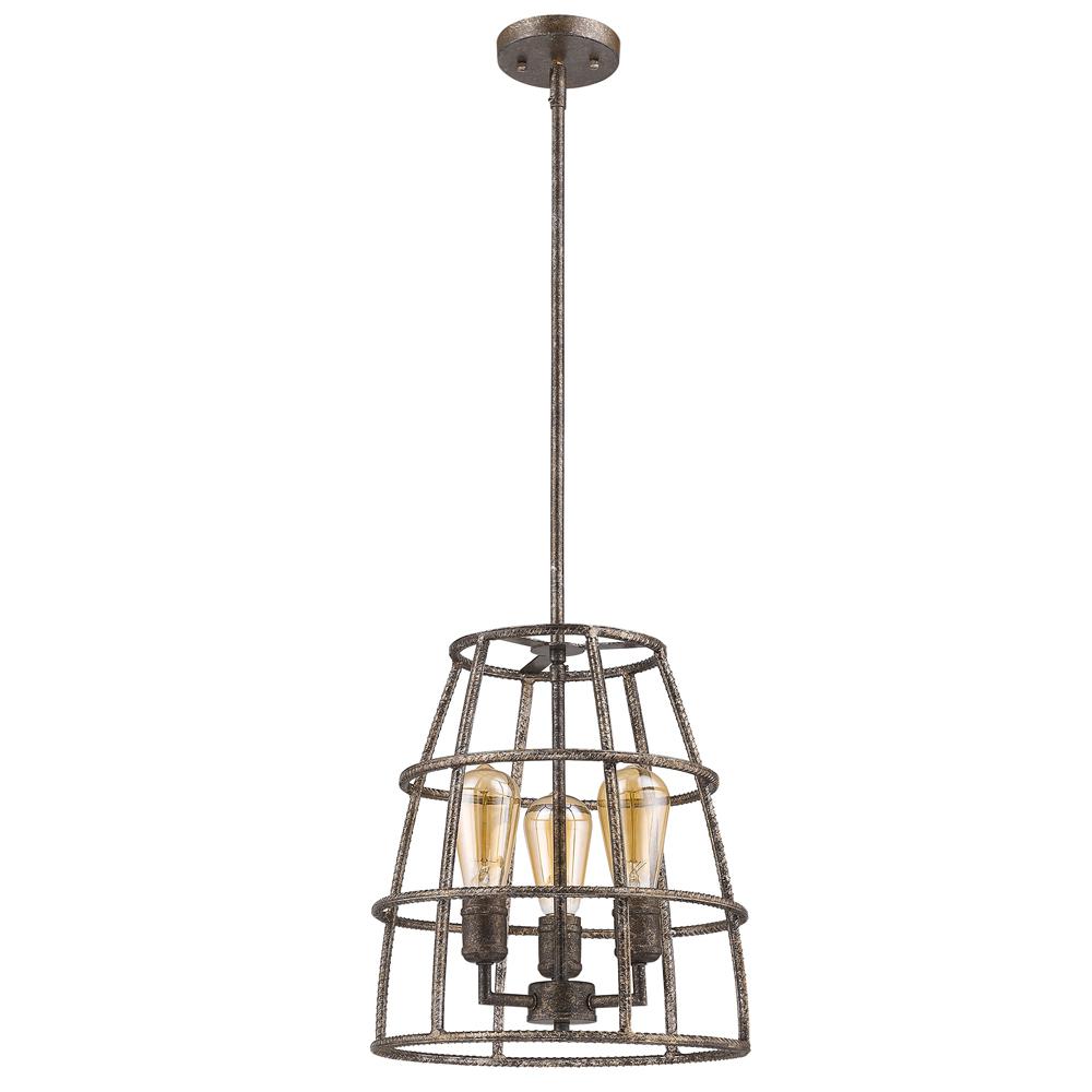Acclaim Lighting Rebarre 3 Light Antique Silver Drum Pendant With Acclaim Lighting Rebarre 3 Light Antique Silver Drum Pendant With Open Cage Shade