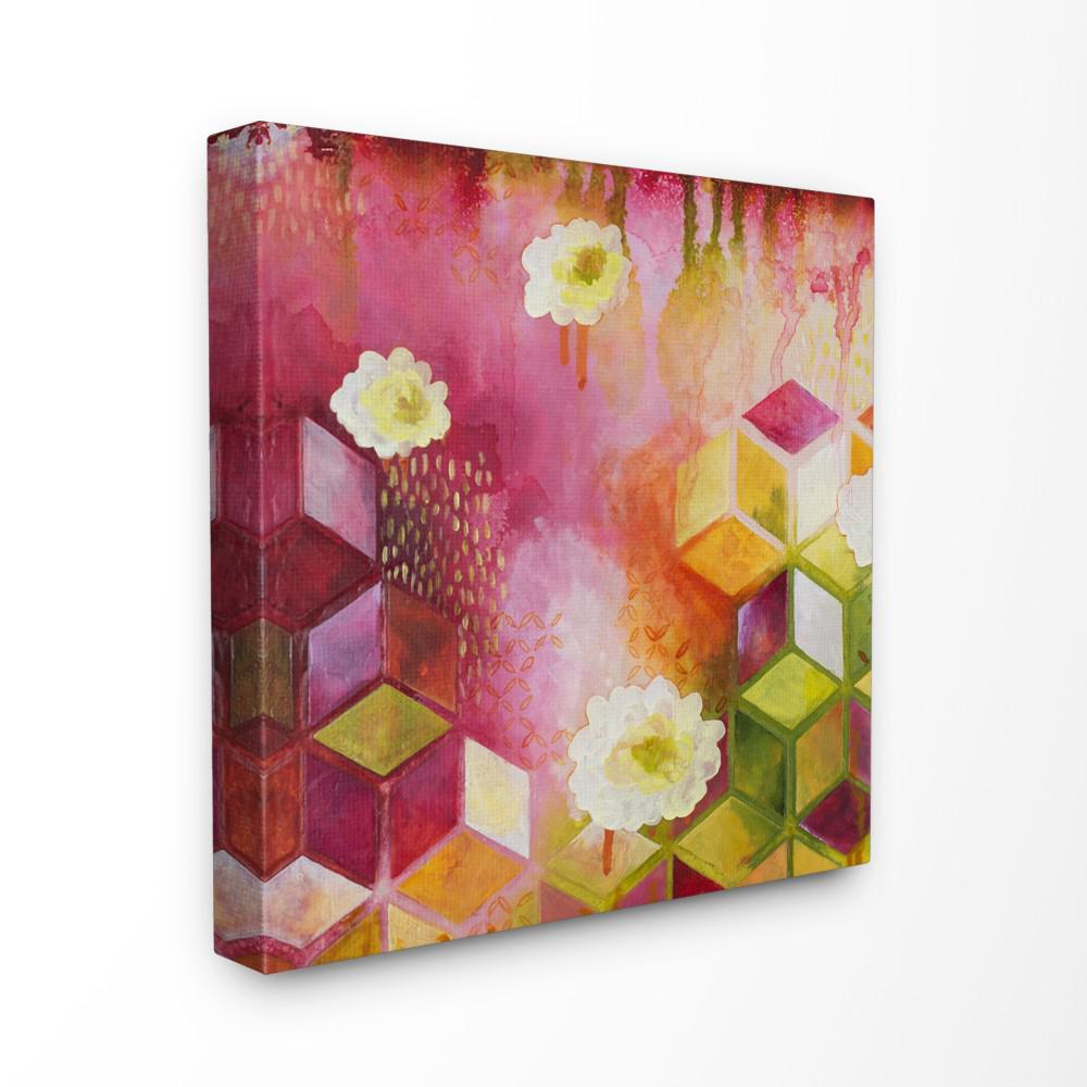 17 In X 17 In Painted Abstract Colors Cubes Shapes By Heather Robinson Printed Canvas Wall Art