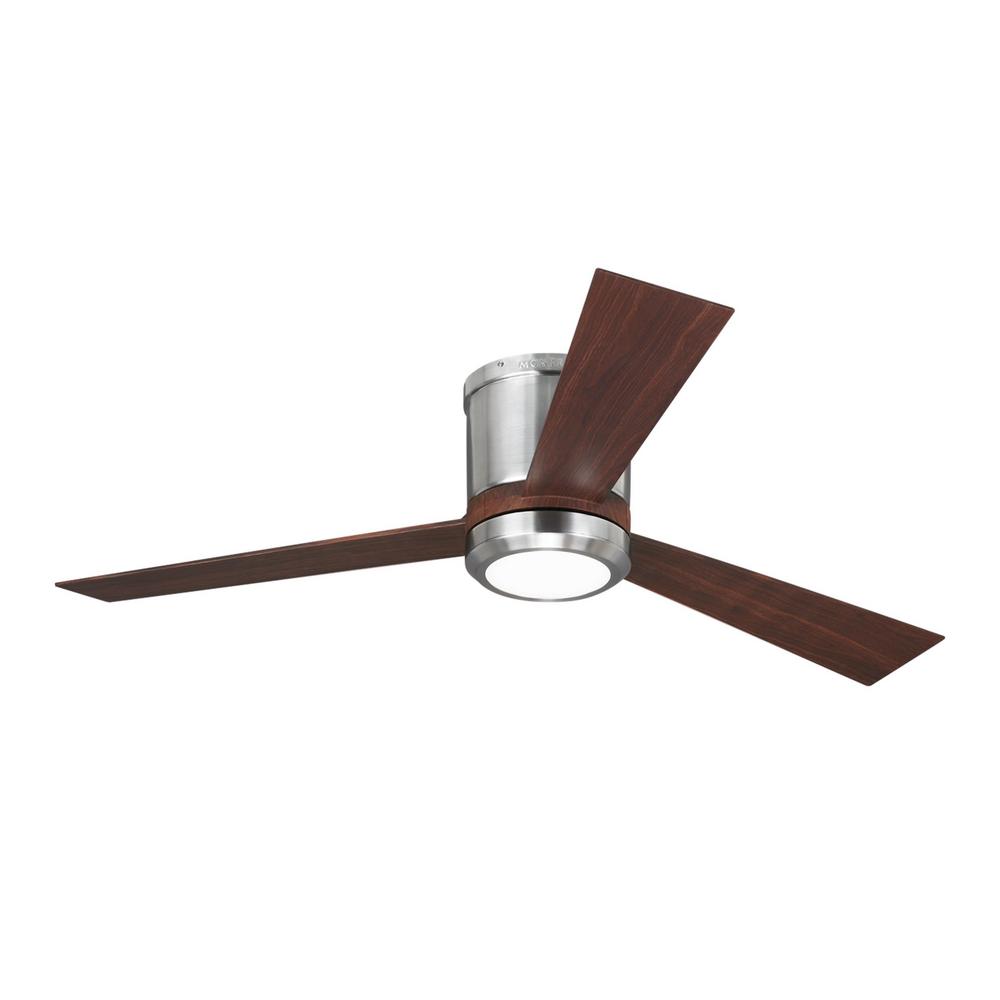 Monte Carlo Clarity 52 In Led Brushed Steel Ceiling Fan With Light Kit