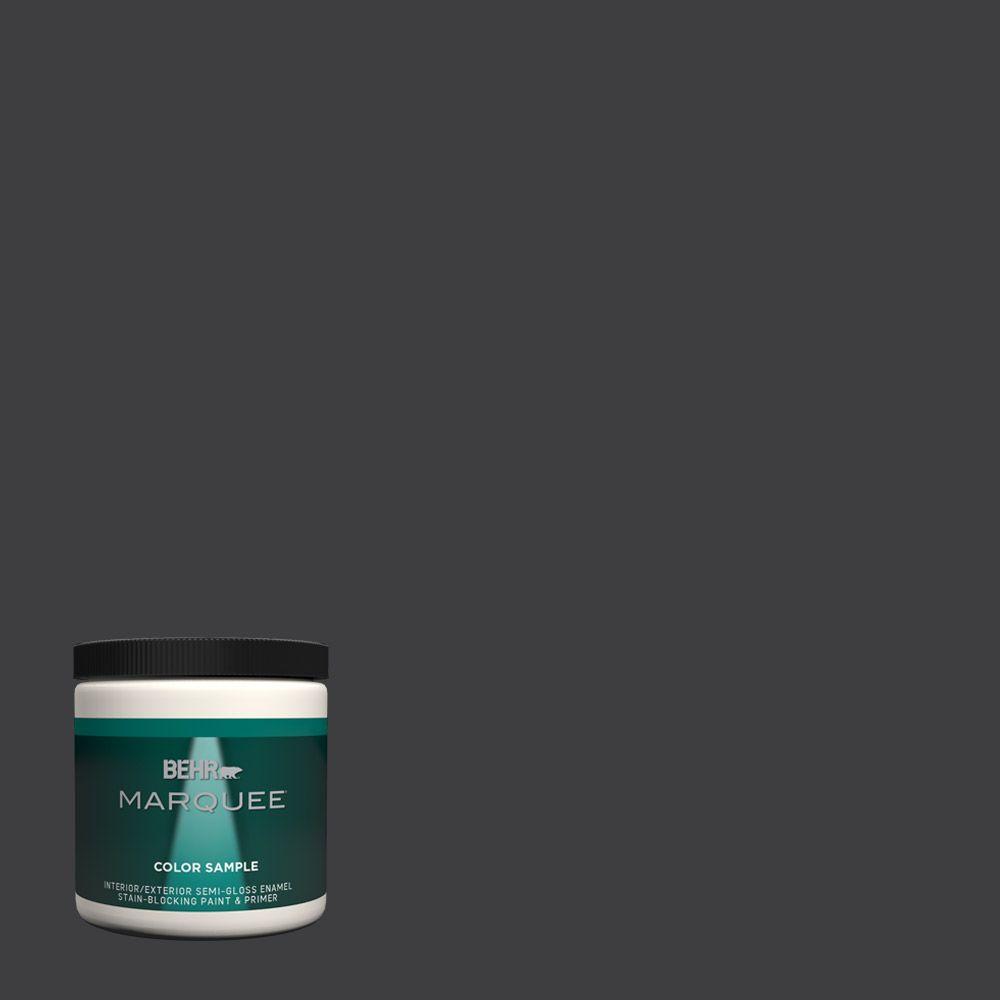 BEHR MARQUEE 8 oz. N5207 Carbon OneCoat Hide Interior/Exterior SemiGloss Enamel Paint Sample