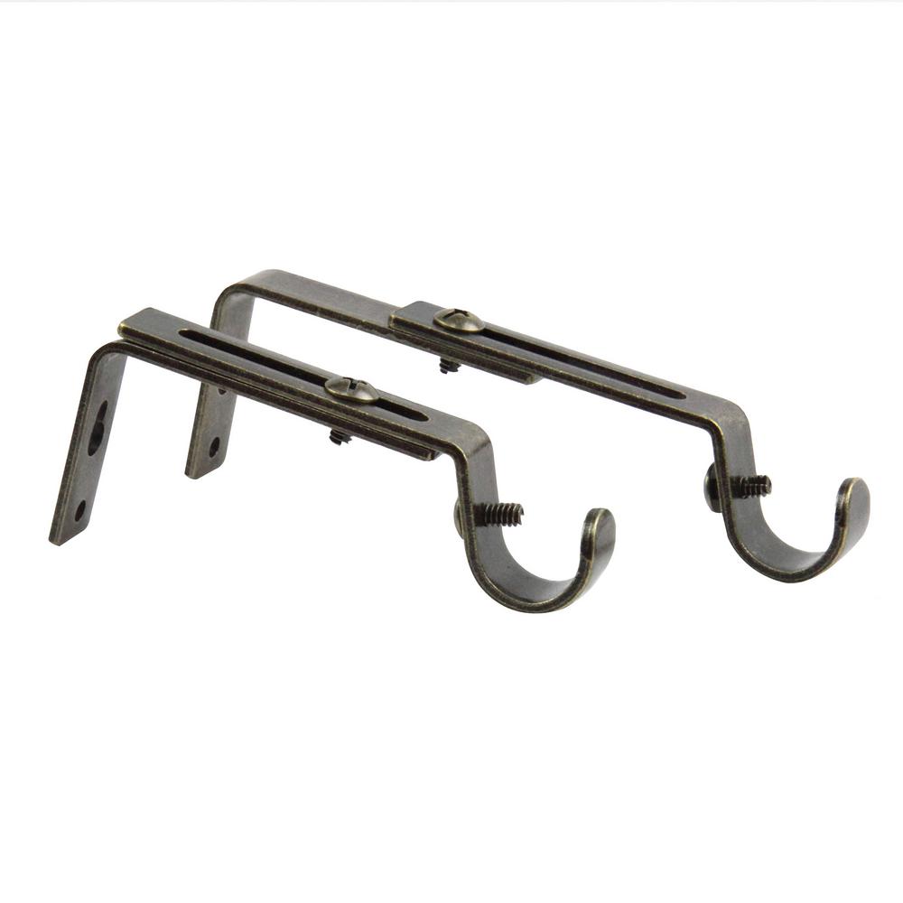Rod Desyne Single Rod Extendable Wall Bracket In Antique Brass