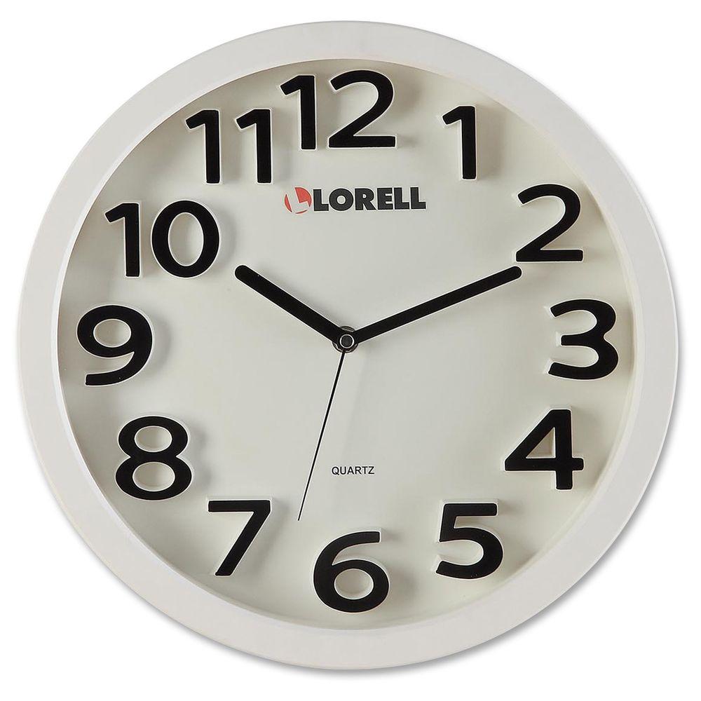 Lorell 13 in. Round Quartz Wall Clock AnalogLLR61006 The Home Depot