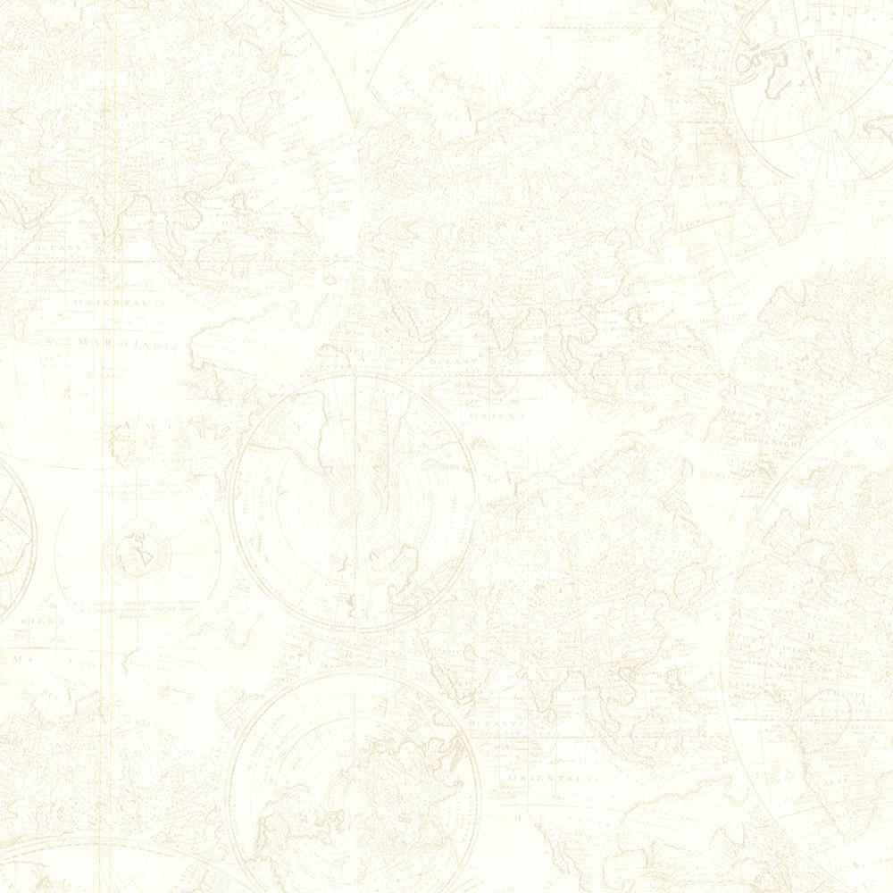Beacon House 56 4 Sq Ft Cartography Khaki Vintage World Map Cartography Khaki Vintage World Map Wallpaper