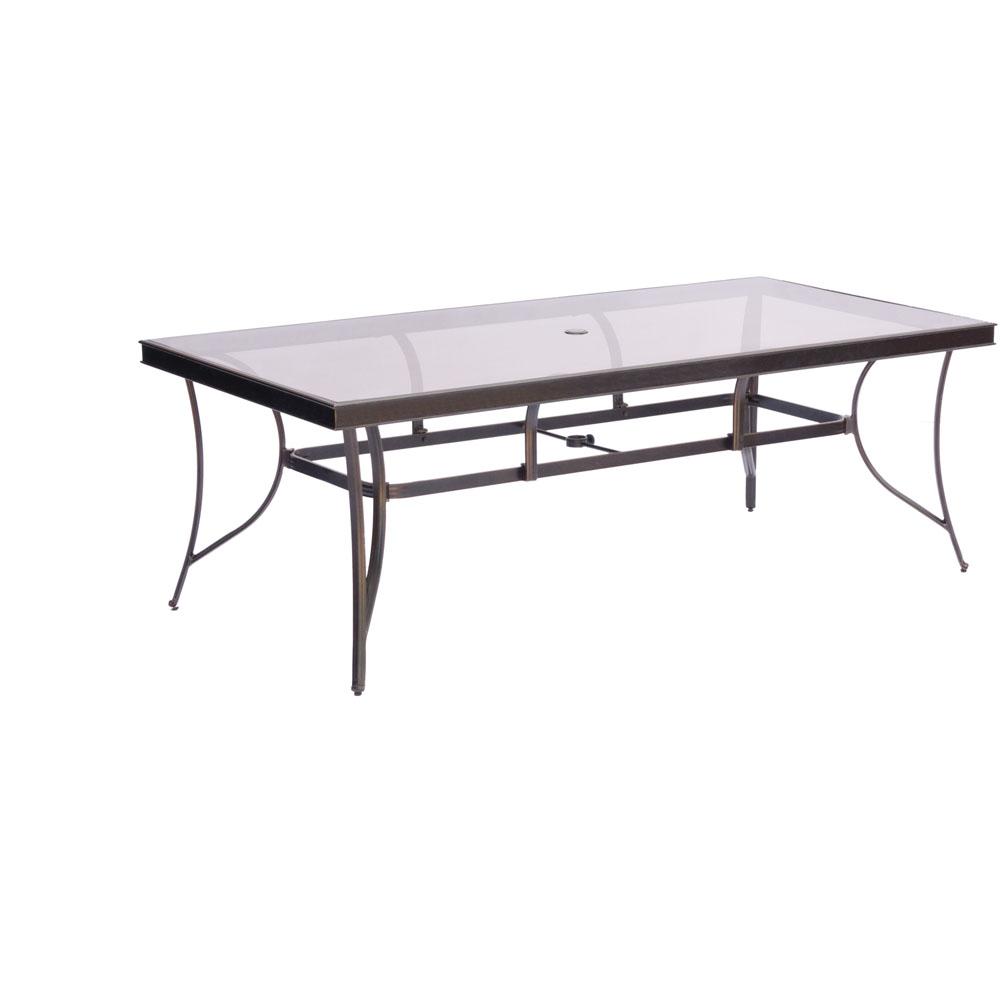 Cambridge Seasons 7 Piece Aluminum Outdoor Dining Set With Tan 7 Piece Aluminum Outdoor Dining Set