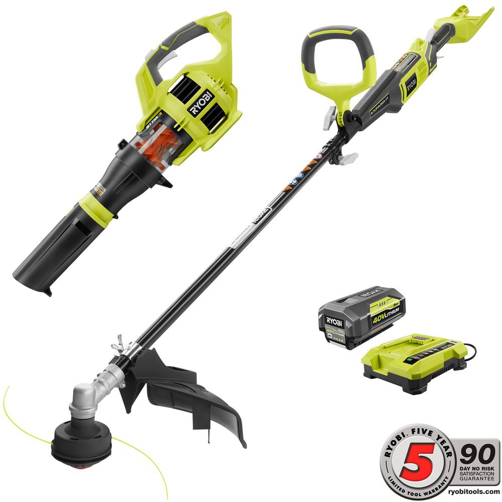 Ryobi Gas-Like Power 40-Volt Lithium-Ion Cordless Jet Fan Blower/Trimmer Combo... by Ryobi