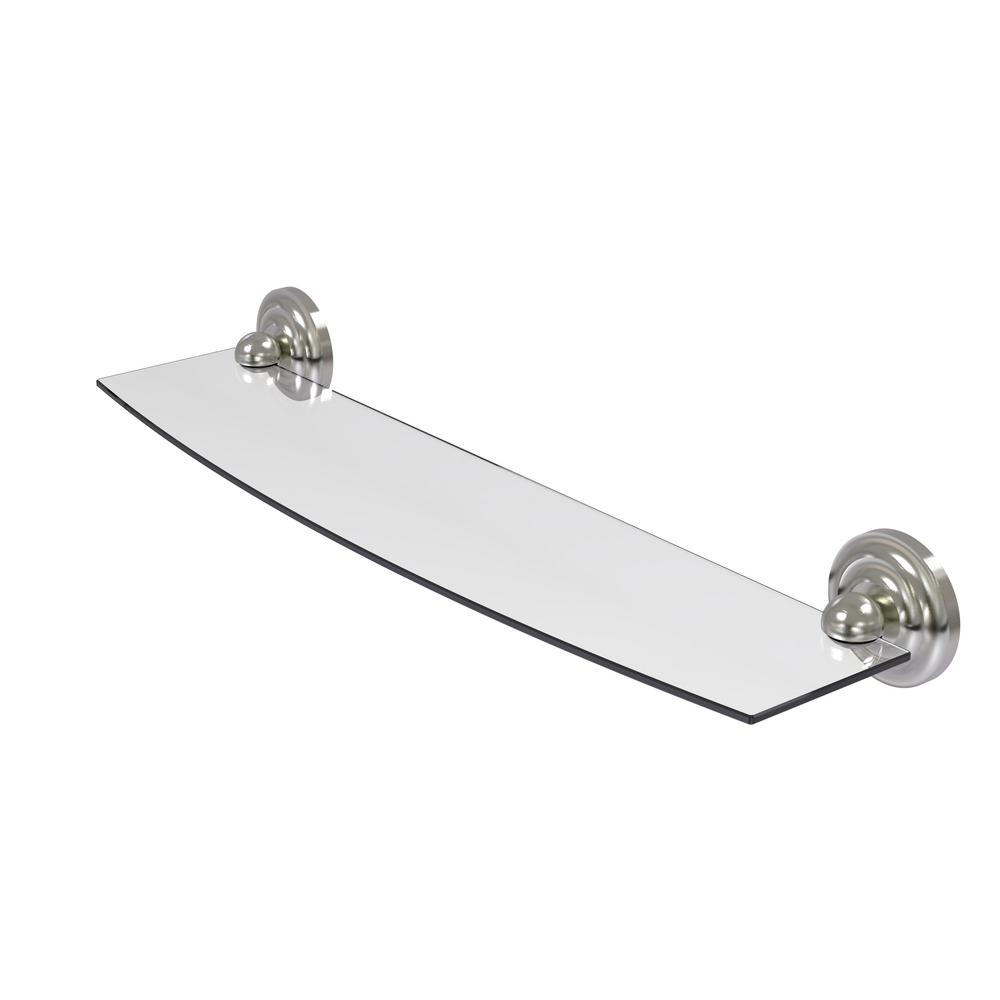 Allied Brass QN-33//24-SCH Que New Collection 24 Inch Glass Shelf Satin Chrome