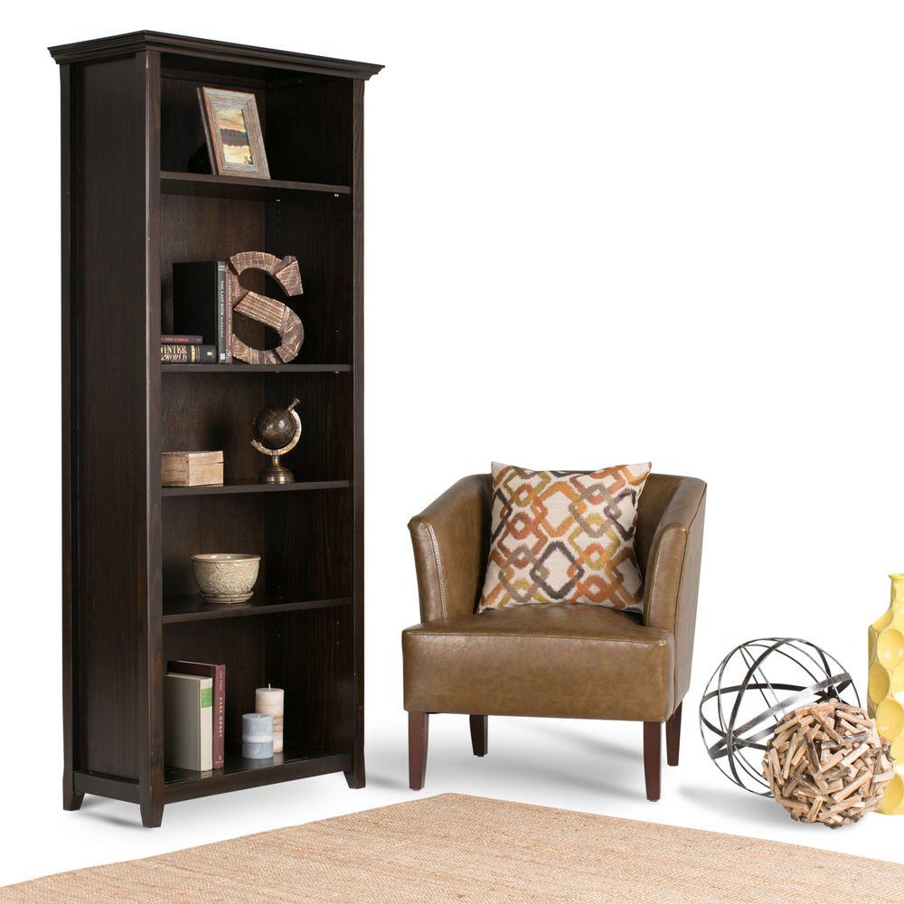 Simpli Home Amherst Dark Brown Open BookcaseAXCAMH007 The Home Depot