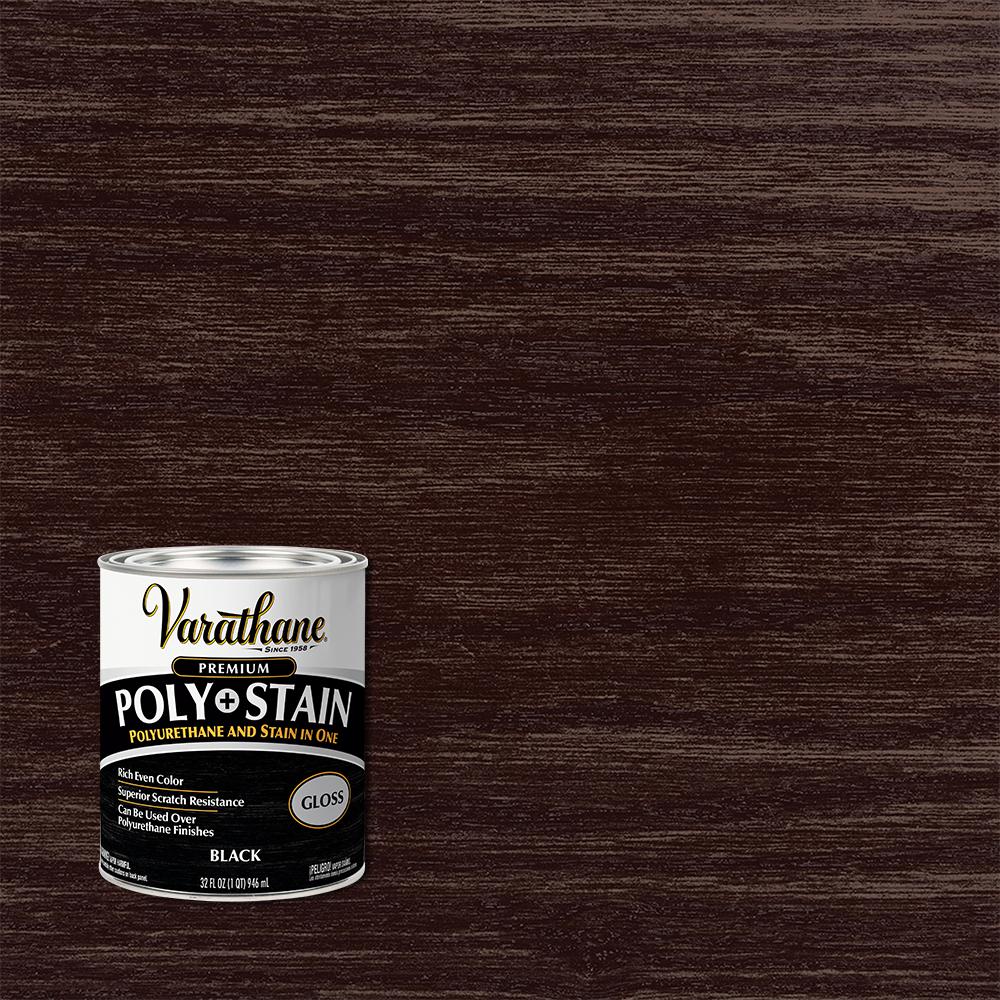 Varathane 1 Qt. Black Gloss WaterBased Interior Wood Stain and