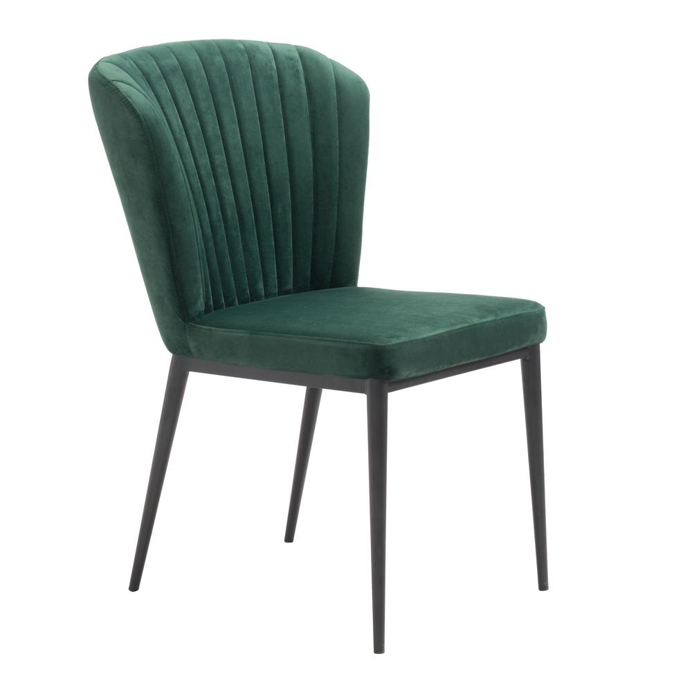 zuo tolivere green velvet dining chair set of 2101100  the home depot