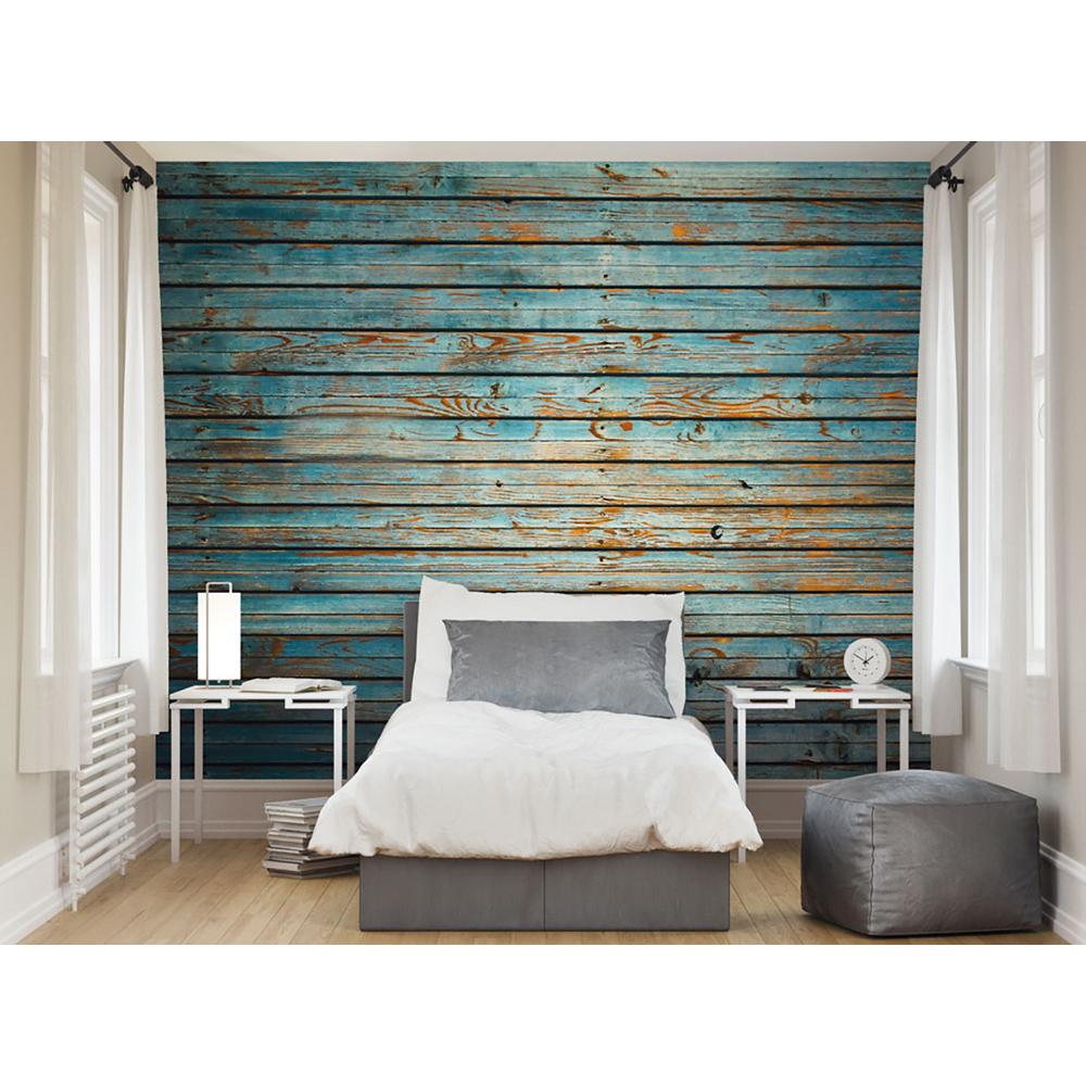 Brewster 118 in. x 98 in. Washed Timber Wall Mural WALS0032 The Home