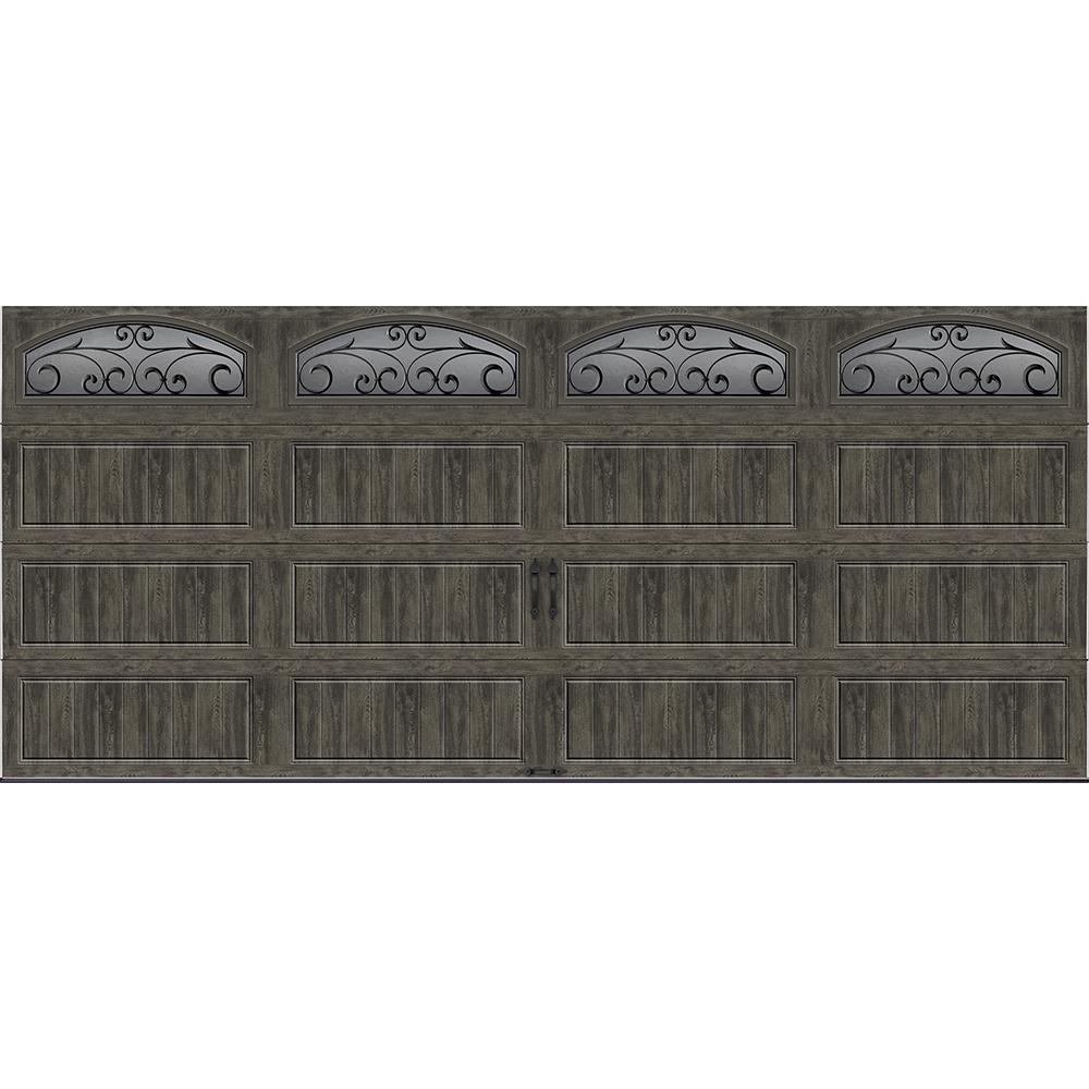 Clopay Gallery Collection 16 Ft X 7 Ft 18 4 R Value Intellicore Insulated Ultra Grain Slate Garage Door With Window