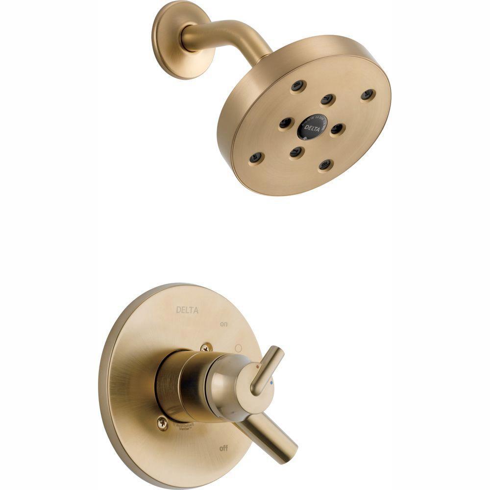 Delta Trinsic 1 Handle Shower Only Faucet Trim Kit In Champagne Delta Trinsic 1 Handle Shower Only