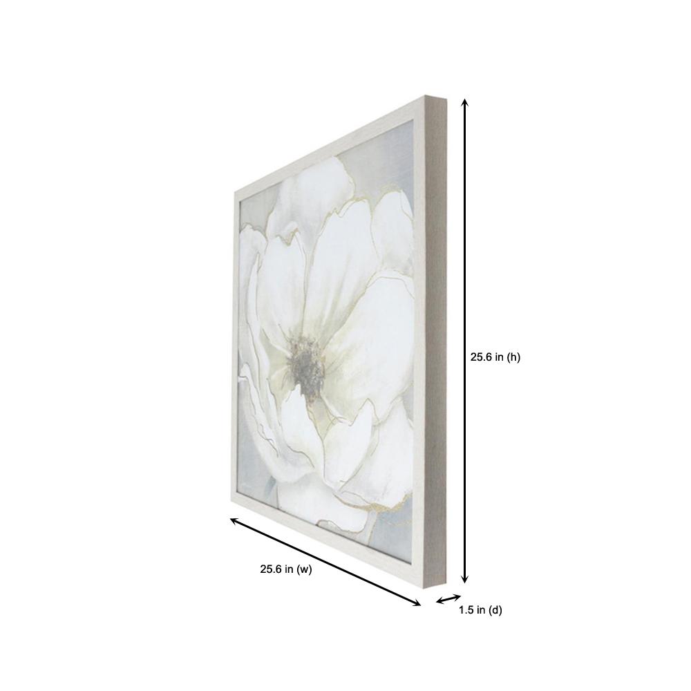 Home Decorators Collection Home Decorators Collection Square Framed White Flower Wall Art 26 In H X 26 In W Wp30051hd The Home Depot