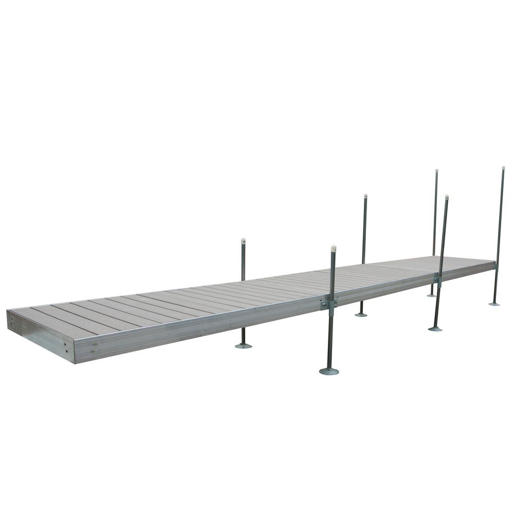 TOMMY DOCKS 24 ft. Long Straight Aluminum Frame with Decking Complete