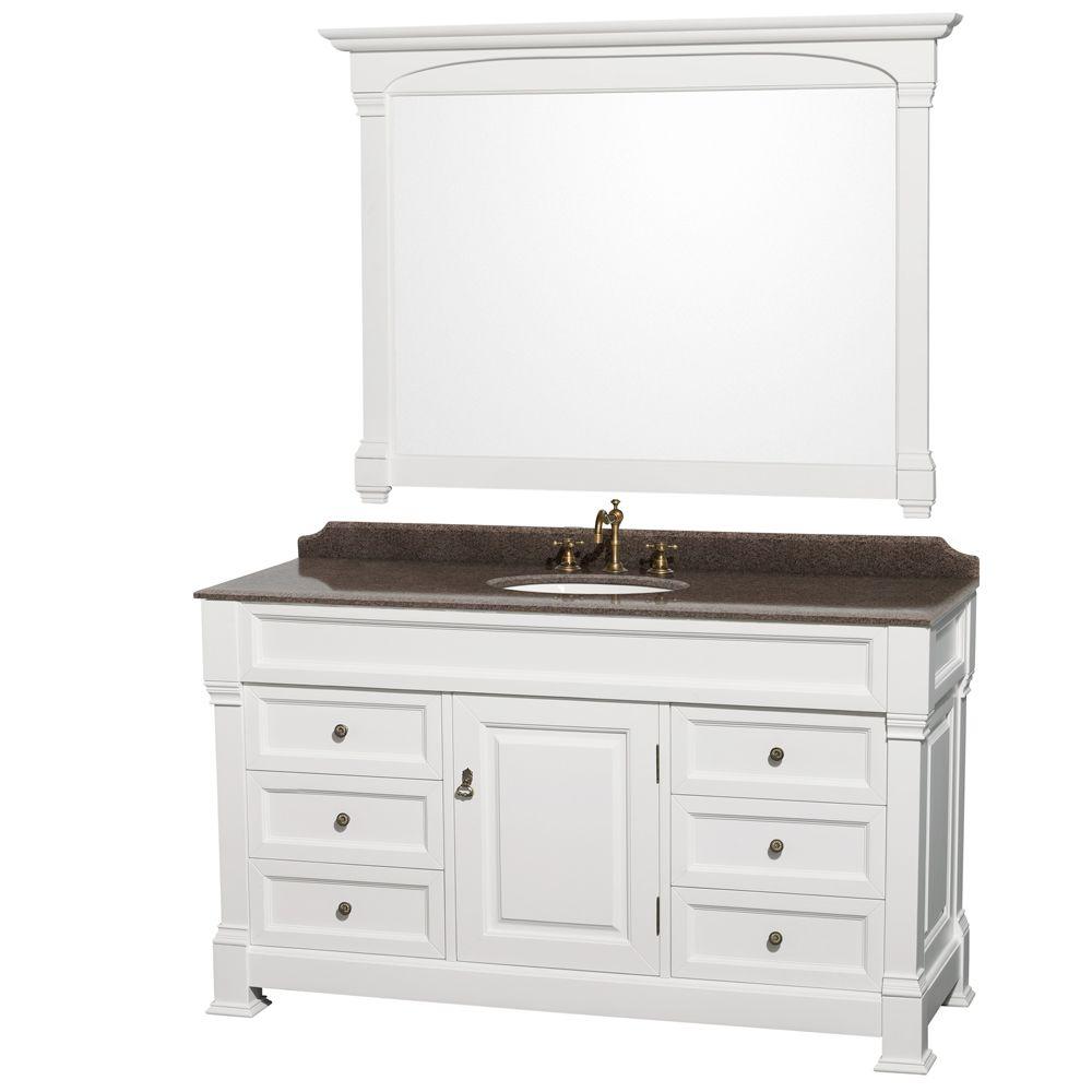 Tools Home Improvement Bathroom Vanities Undermount Oval Sinks Wyndham Collection Andover 60 Inch Double Bathroom Vanity In Black And 56 Inch Mirror White Carrara Marble Countertop