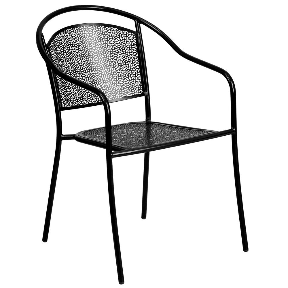 Carnegy Avenue Metal Outdoor Dining Chair In Black Cga Xu 203661 Metal Outdoor Dining Chair