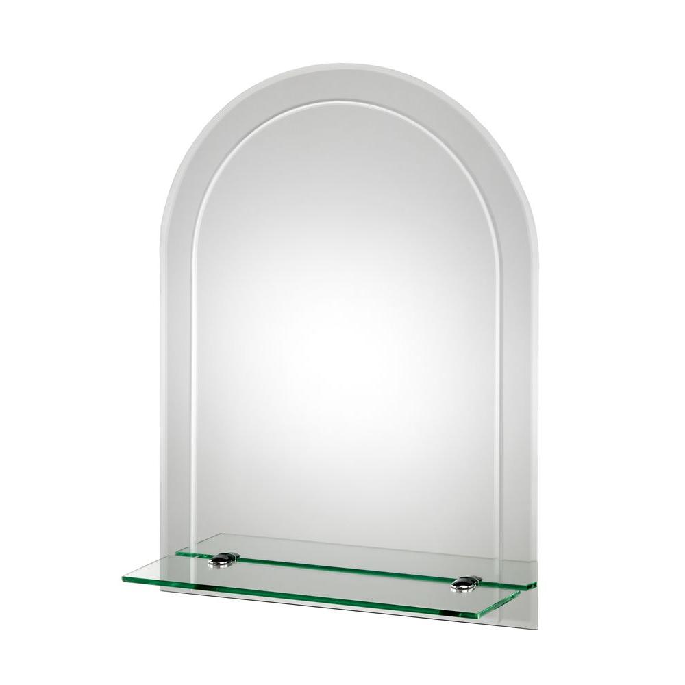 croydex 18 in. x 24 in. fairfield beveled edge arch wall mirror with