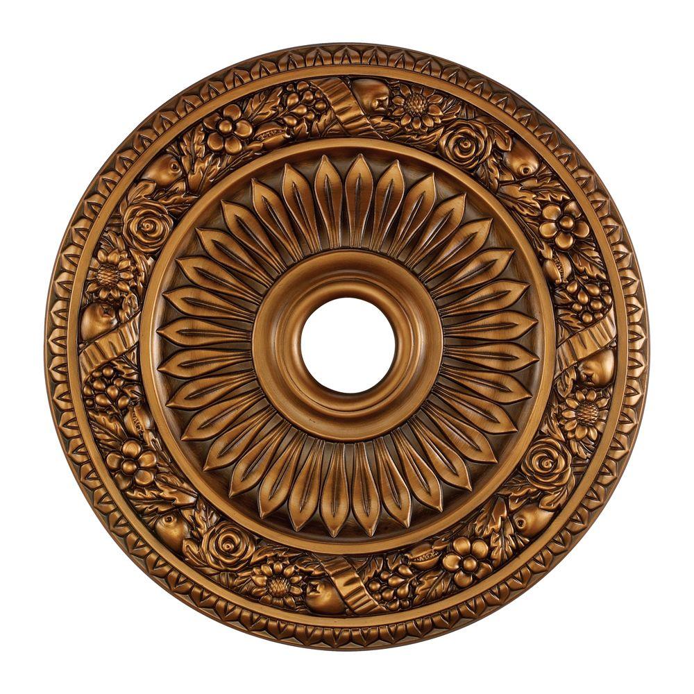 Titan Lighting Floral Wreath 24 In Antique Bronze Ceiling Medallion