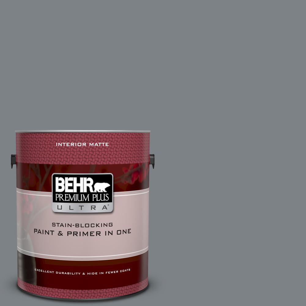 Behr Premium Plus Ultra 1 Gal Ppu26 03 Legendary Gray Matte Ppu26 03 Legendary Gray Matte Interior Paint