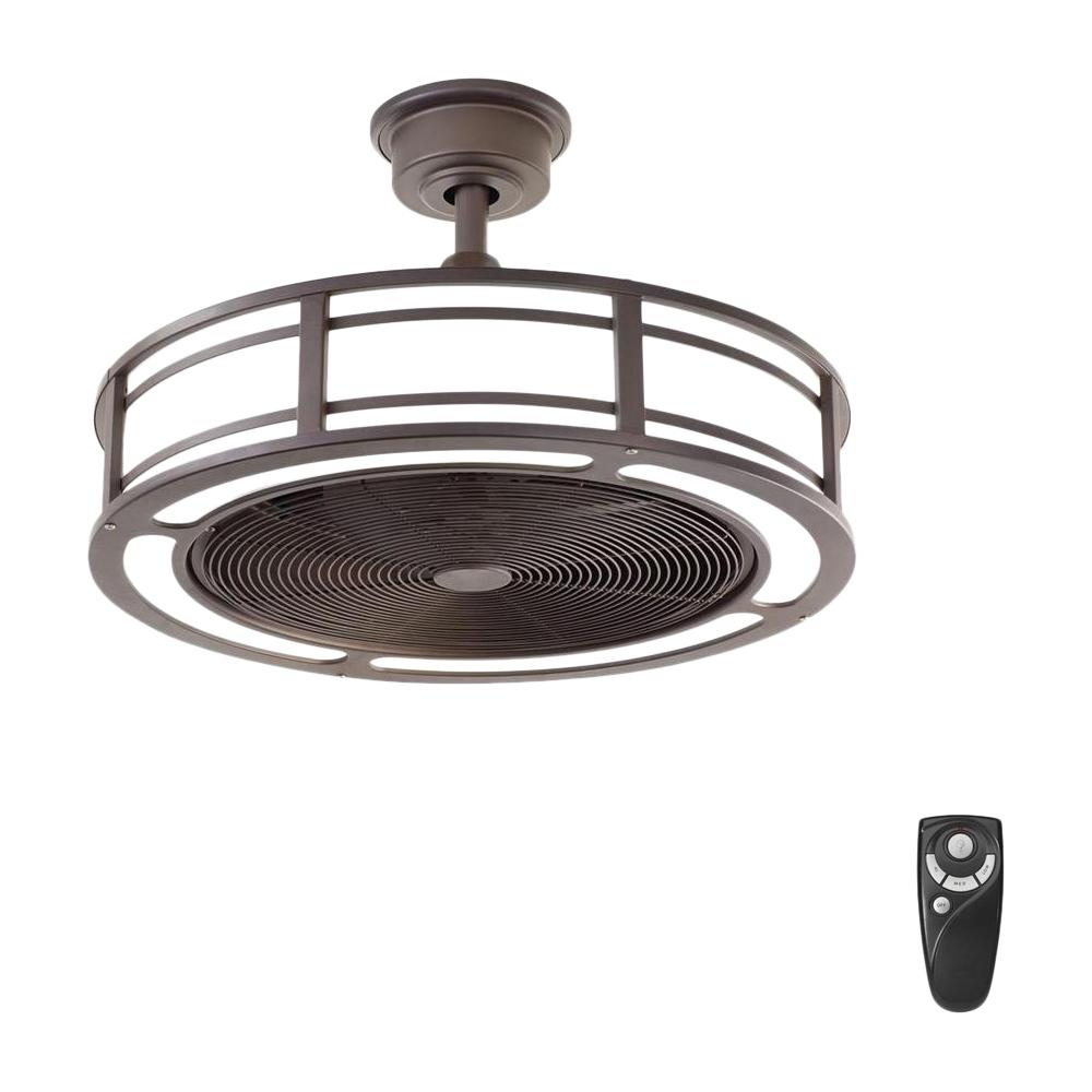 Product Home Decorators Collection Brette 23 In Led Indoor Outdoor Espresso Bronze Ceiling Fan With Light Kit With Remote Control